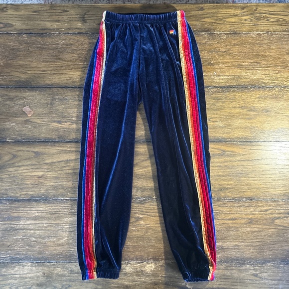 NWOT Blue Aviator Nation Velvet Joggers - Picture 1 of 7